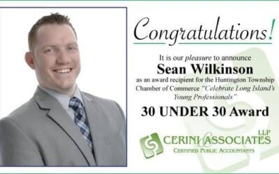 Sean Wilkinson, Senior Accountant Recognized for the 30 Under 30 Award