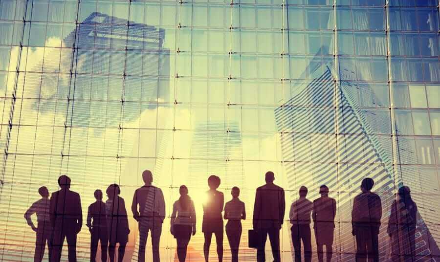 Multiple Business People Silhouettes