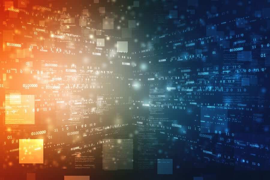 blue and orange datascape