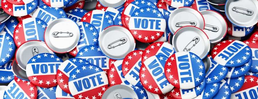 pile of American vote pins