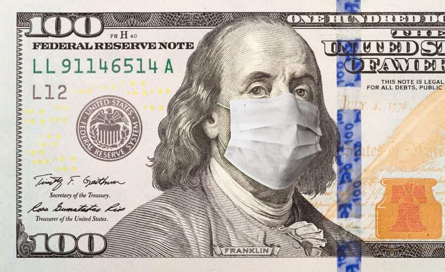 A Company’s Best Responses to Coronavirus (COVID-19): $100 bill with face mask