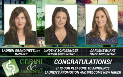 FOR IMMEDIATE RELEASE CERINI & ASSOCIATES, LLP ANNOUNCES PROMOTION AND NEW HIRES – OCT 2024