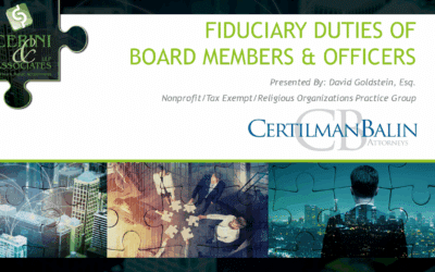 Understanding Fiduciary Duties for New York Nonprofit Board Directors – Cerini Short